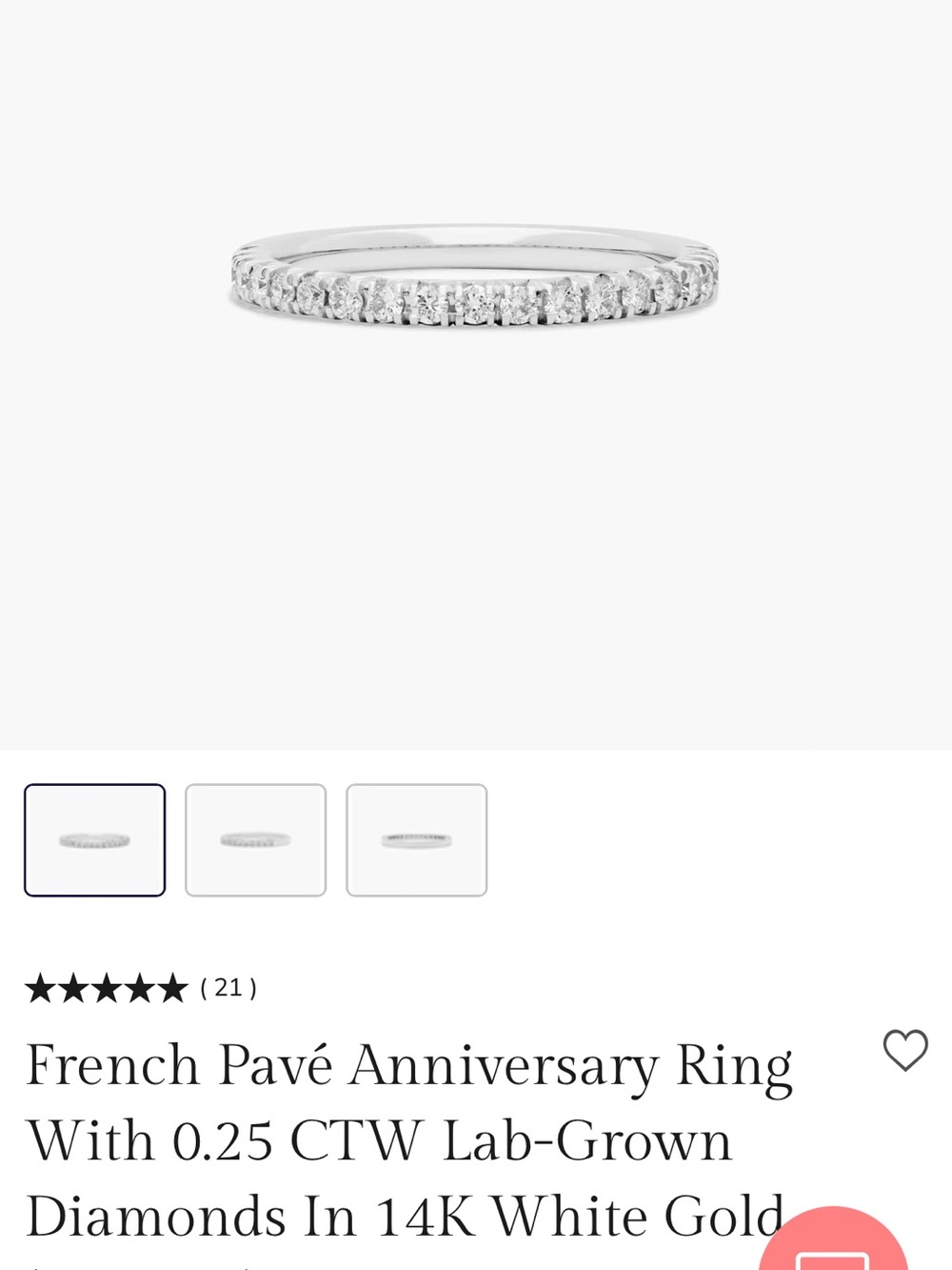 Diamond Pavé 14K White Gold Anniversary Band - White